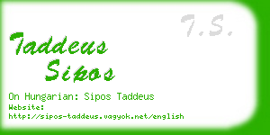 taddeus sipos business card